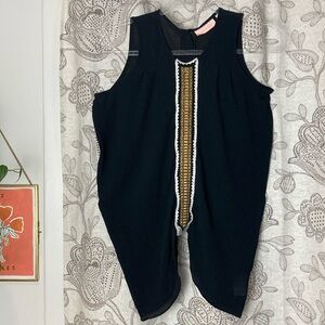 sass & bide “sweet spot” Black, Gold & White Flowy Tank Blouse